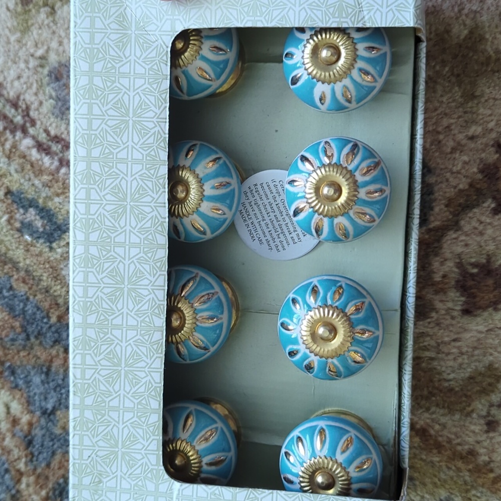 🆕 Casa Decor Set of 8 Ceramic Drawer Pulls Knobs